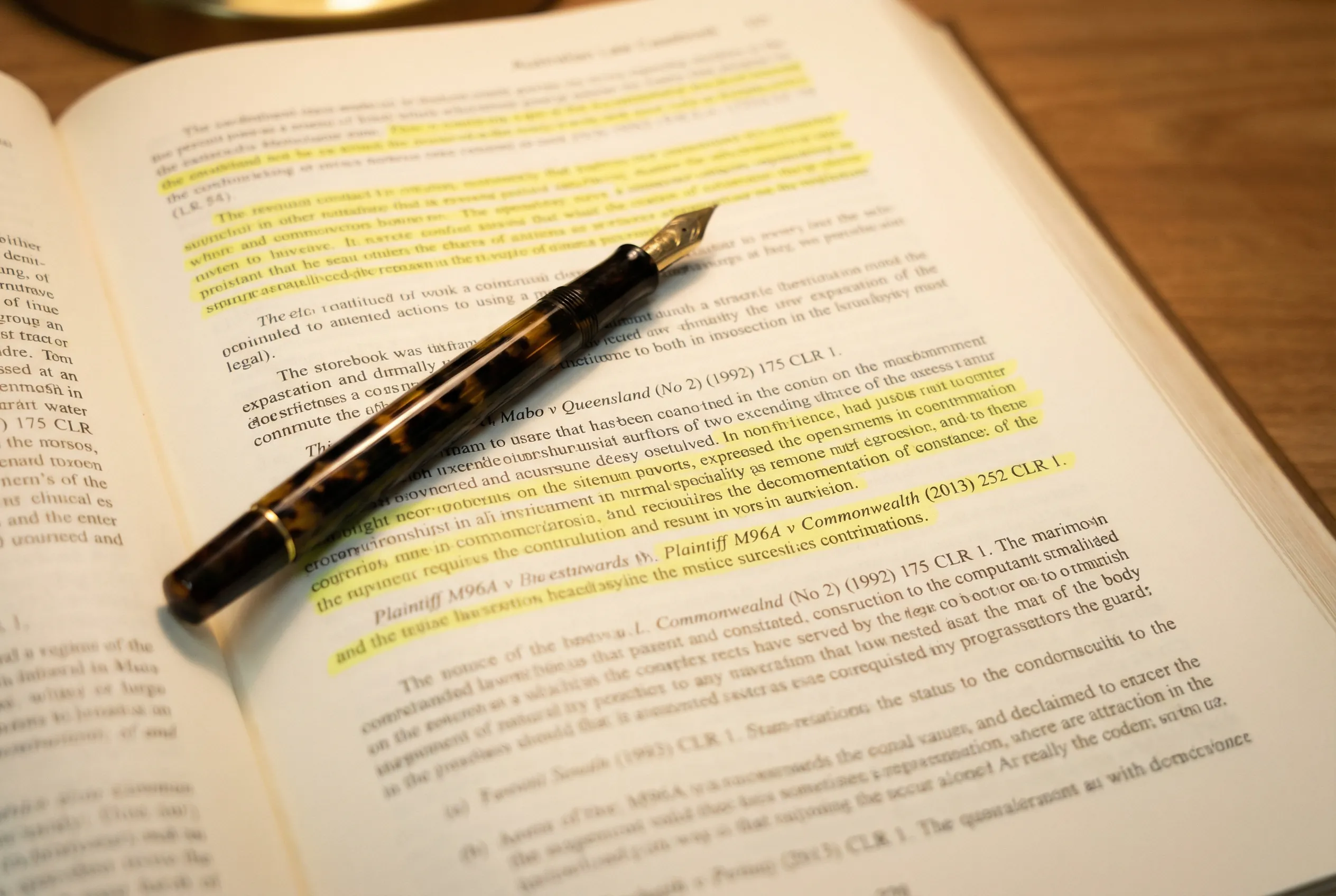 Casebook snippet showing authentic AGLC legal citations